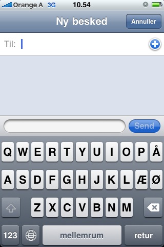 Danish iPhone keyboard layout