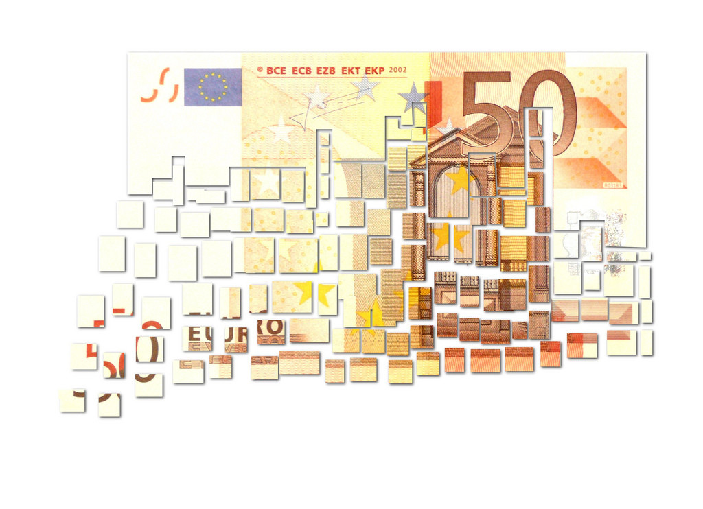 money bill cut into pieces